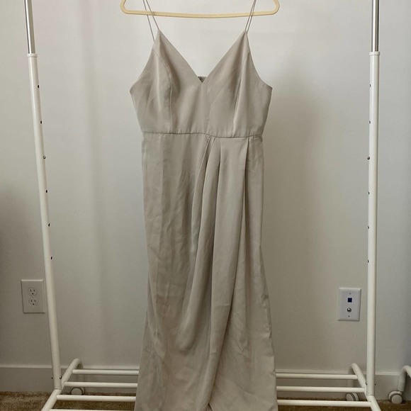 Shona Joy Tan Maxi Cocktail Dress Size: 10 - Picture 3 of 7